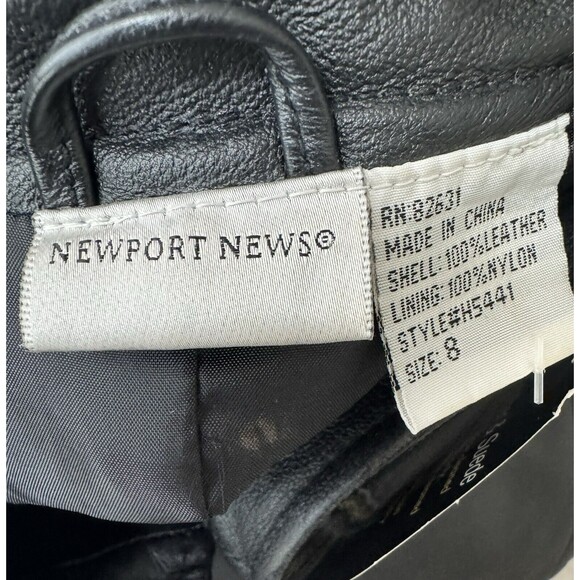 Newport News VTG Y2K NWT Leather Lace Up Moto Vest 8 Black Edgy Old Money - Picture 6 of 7